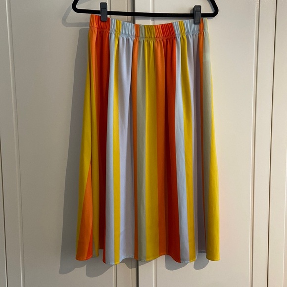Loft multi-color stripe midi skirt - Picture 2 of 8